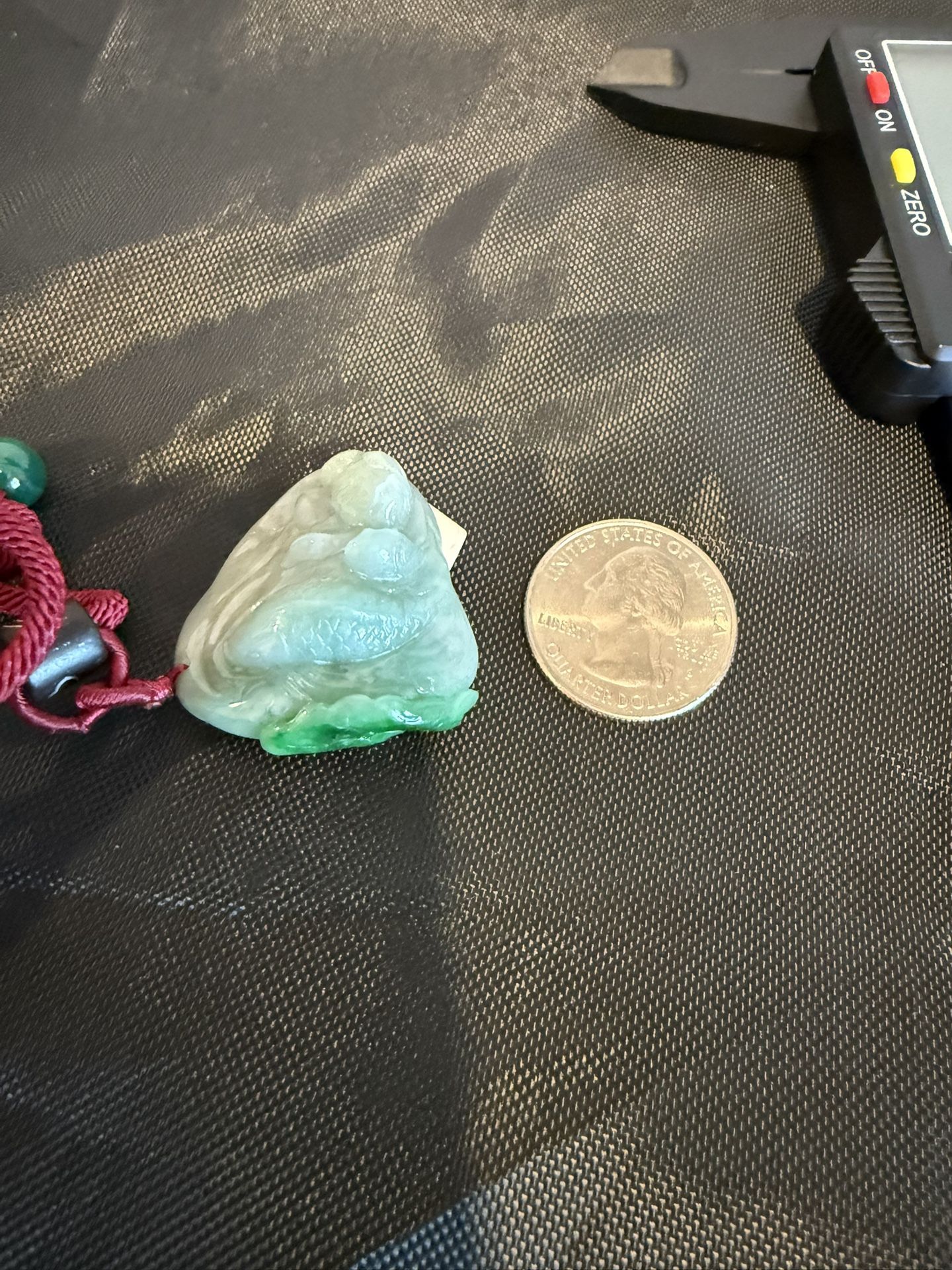 Authentic Jade Pendant with Lotus and Fish Design - Certified