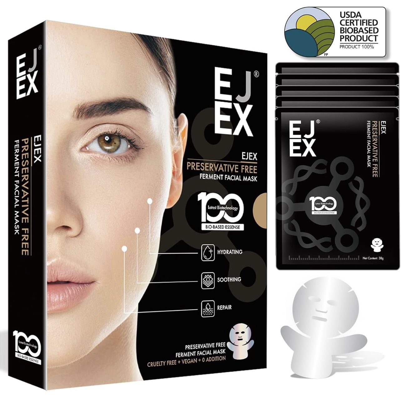 EJEX Face and Neck Firming Mask,100% Natural Ingredients