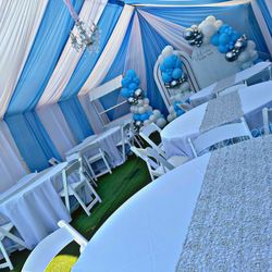 Candy Wooden Cart , Draped Tents 