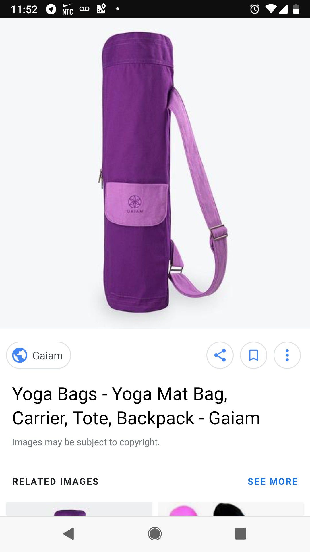 Gaiam yoga mat bag