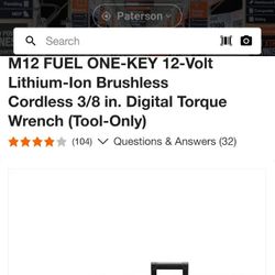 Milwaukee M12 Torque  Wrench 1/2 Or 3/8
