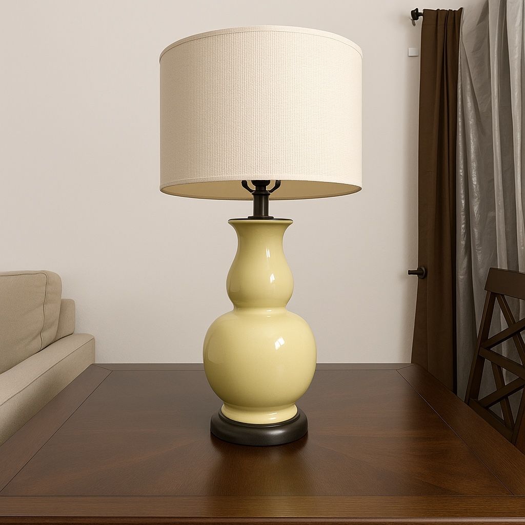 Elegant 30-Inch Tall Modern Ceramic Bedside Lamp – Perfect for Bedroom, Living Room, or Office