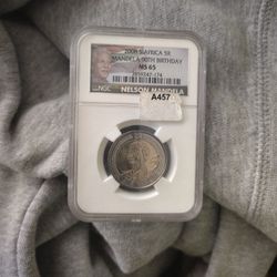 2008 S Africa 5R Mandela 90th Birthday Coin
