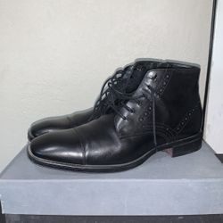 Johnston & Murphy Birchett Black Cap Toe Zip Boots