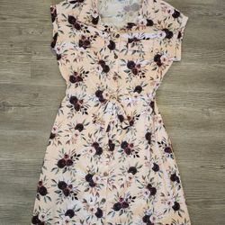 Lularoe Pink Floral Dress XS