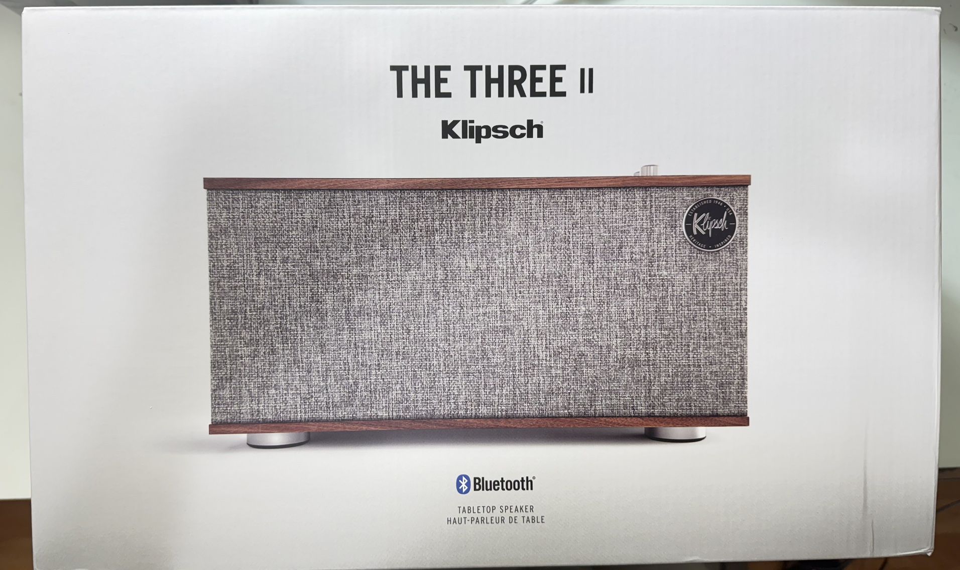 Klipsch Heritage Wireless The Three II Tabletop Stereo in Walnut  Brand NEW – SEALED