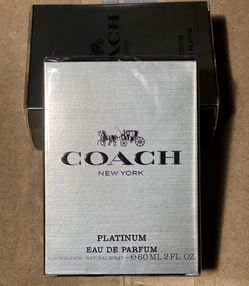 Coach Platinum Eau De Pafum, Cologne for Men, 2.0 Oz - Brand New