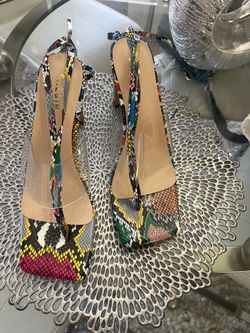 Snake skin high strap, sand