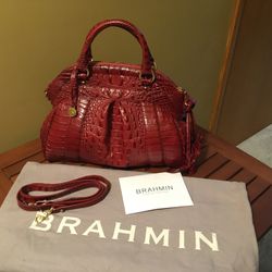 Brahmin Red Leather Handbag