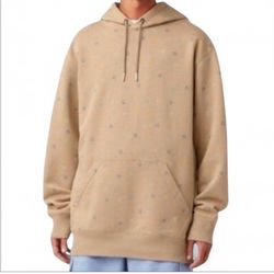 Dickies Men's Ditsy Print Fleece Pullover Hoodie Pockets Desert Sand X-Large