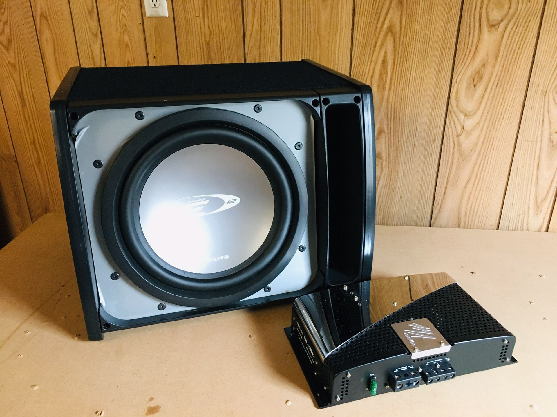 Subwoofer 12” speaker with M. A. Audio Amplifier by Alpine.
