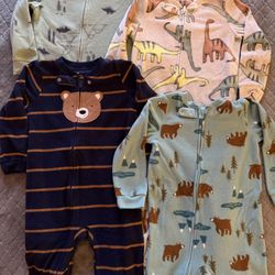 Carters Fleece Footed Toddler Onesies 3T