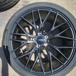 19"new Black Satin Wheels With New Tires For AUDI A4 And A3