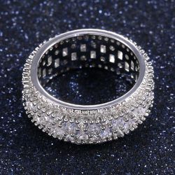 "Fashion Rectangle Round Gems Zircon Luxury Eternity Ring for Women, EVGG1386
 
  Thumbnail