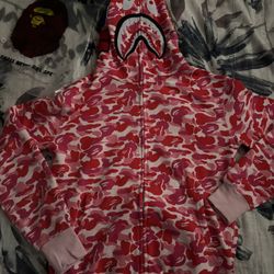 Pink Bathing Ape Hoodie Size Medium