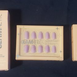 Glamnetic, Press-on Nails, Lilac, Short Round W/ Nail Glue And Remover