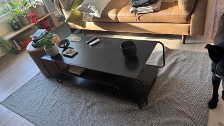 Black metal coffee table