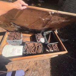 Rusty Horseshoes and Square Nails Lot