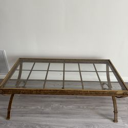 Glass Table With Handmade Design 