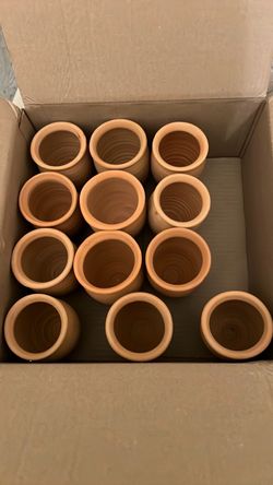 Set of 12 Terracotta Clay Cups