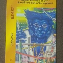 1995 Fleer Marvel Beast OverPower Card Analyze Game Vintage Collectible Comics AO