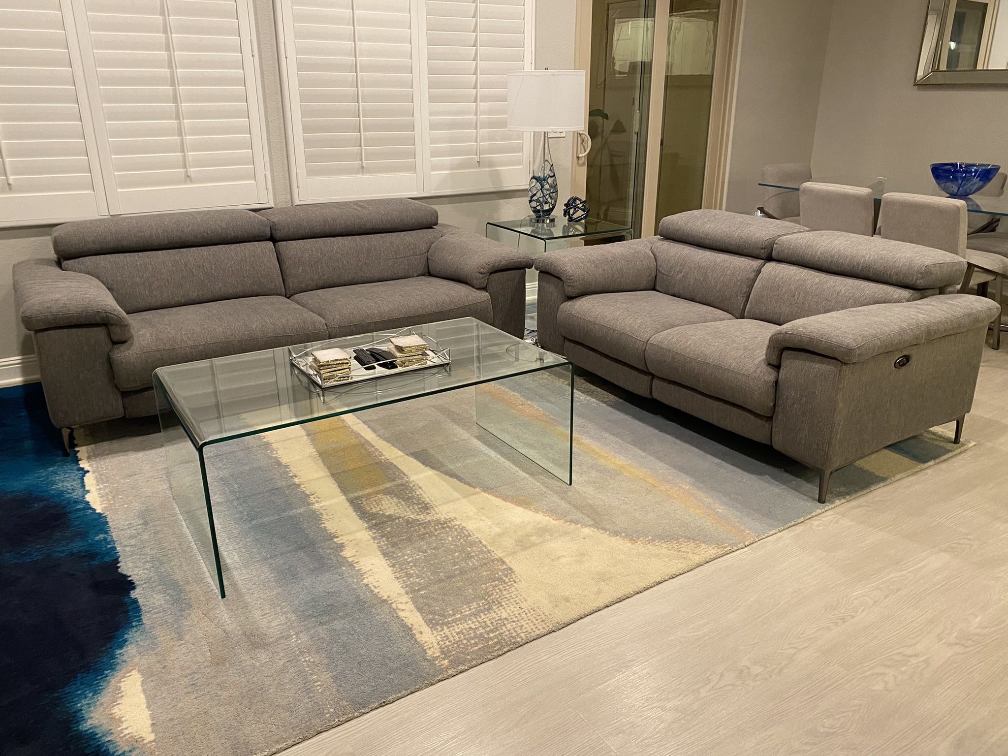 Talin Grey 68" & 85” Power Reclining Sofas With USB
