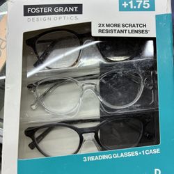 Foster Grant Design Optics 3-pack of reading glasses (+1.25,1.50,1.75,2,2.50)