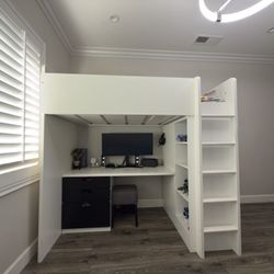 BUNK BED WITH DESK & STORAGE