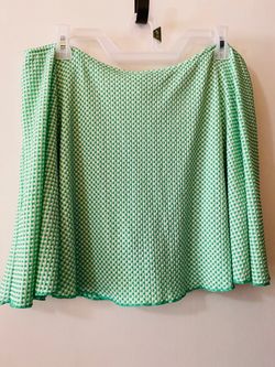 Green & White Textured Mini Skort Size XL