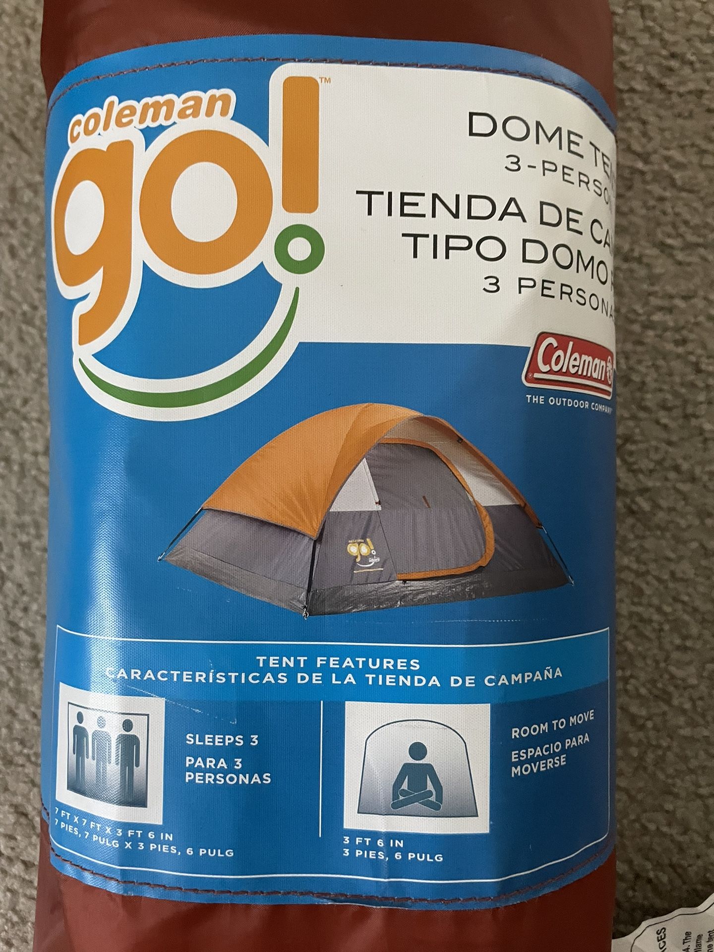 Coleman 3 Person Tent.   Brand New