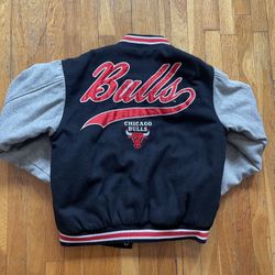 Vtg LOGO ATHLETIC Chicago Bulls NBA Basketball Varsity Jacket 90s Jordan SZ MEDIUM 