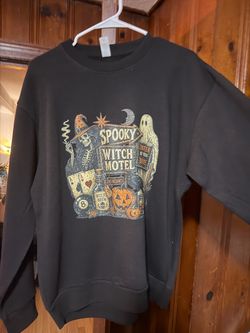 Spooky Witch Motel Halloween Graphic Sweatshirt