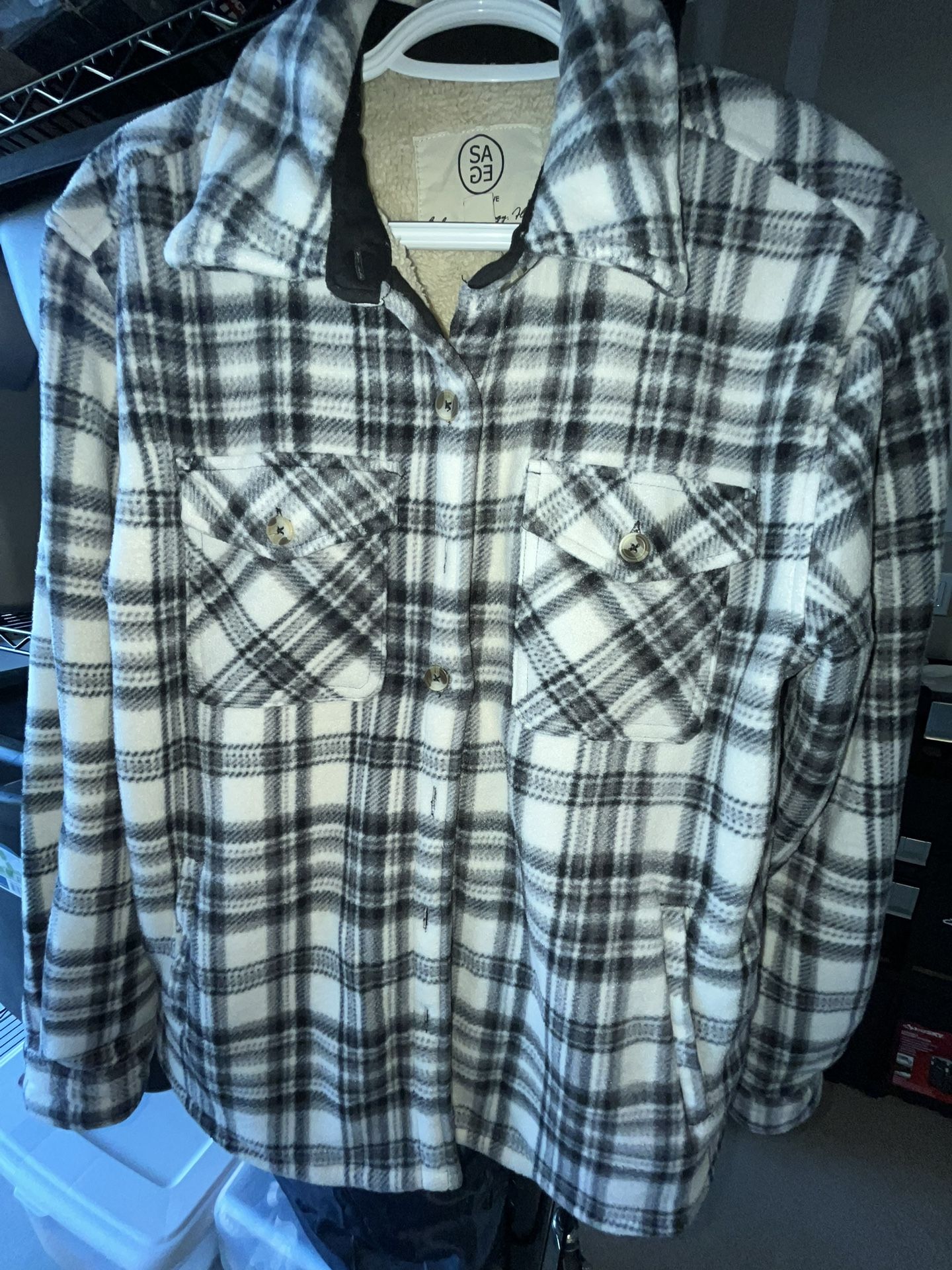 Small Black And White Sherpa Jacket