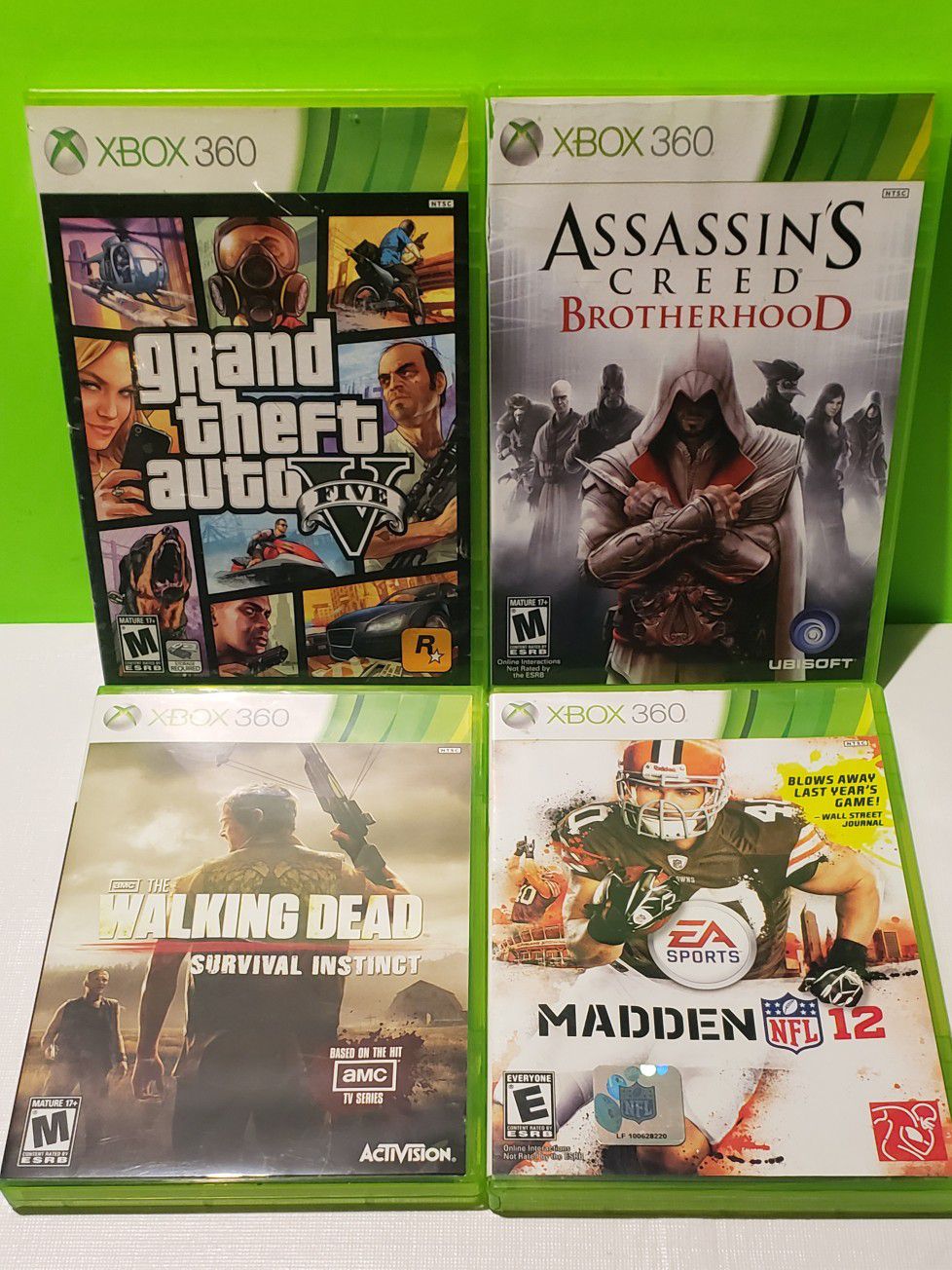 Xbox 360 Game Lot - GTA V + Assassins Creed (You get all 4)