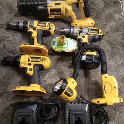 DEWALT POWER TOOLS BUNDLE! Battery Packs! Battery Chargers! Reciprocating Saw! Hammer Drills/Drivers