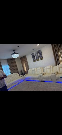 Leather sofa set