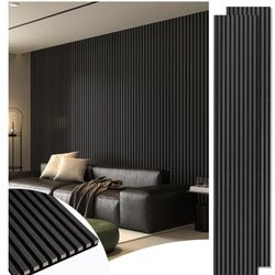 Art3d 2-Pack Acoustic Wood Slat Panels (108” x 12”) – Blackwood