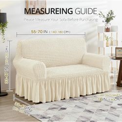 Loveseat Slipcover, Beige