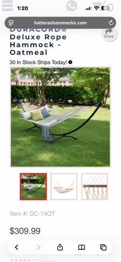 Hatteras Hammock & Stand  Rope–beige/oatmeal