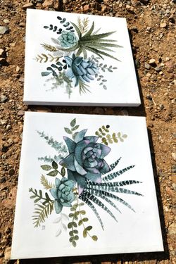 Canvas Succulent Wall Decor 