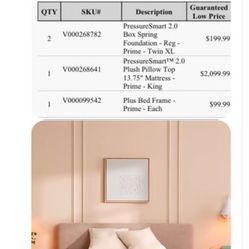 Brand New Pressure Smart Mattress Bed Set King Size / Box Spring / Frame