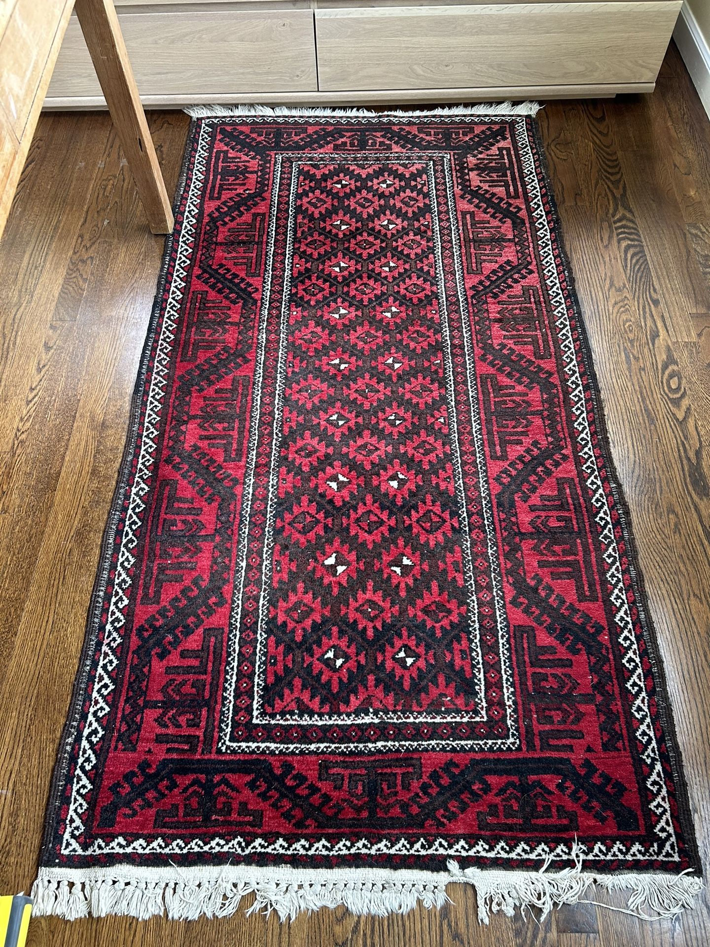 Oriental Vintage Rug 3x6 Red Runner