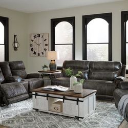 Grearview Charcoal Power Reclining Living Room Set