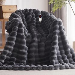New Heated Blanket Queen Size with 1/2/4/6/8 Hours Auto-Off 10 Heat Level, 71'' * 83''