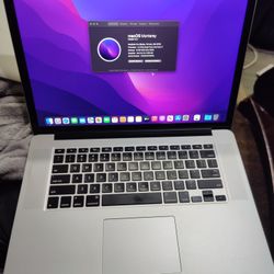 MacBook Pro 2015 15" Intel Core i7 16gb Ram 512GB SSD macOS Monterey, New Battery with Cycle count 1, Charger. 
