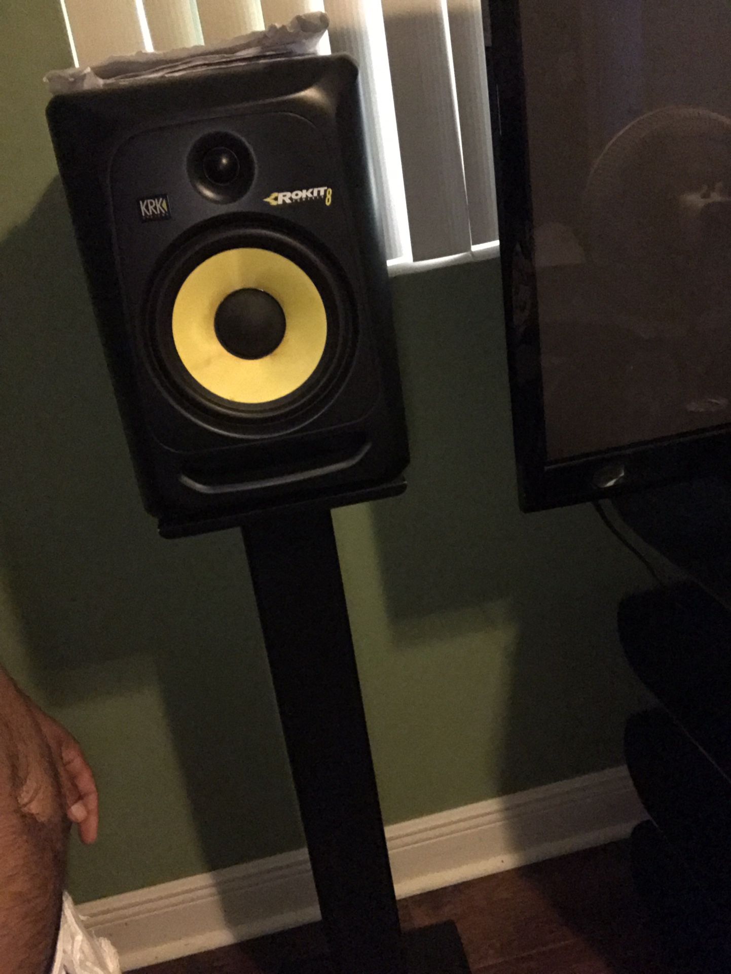 Rk8 two speakers with stands and cords