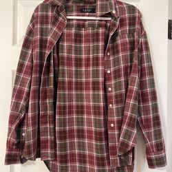 Lauren Ralph Lauren plaid button-up shirt in red and green. Size S
