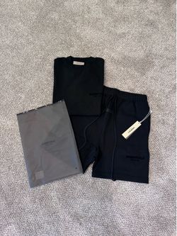 Essentials Fear of God Black T-Shirt & Shorts Set
