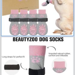 Non-Slip Dog Socks XL – Paw Protectors (Strawberry Pink) 🐾