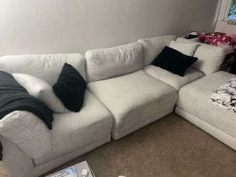 Light Gray Fabric Sectional Sofa